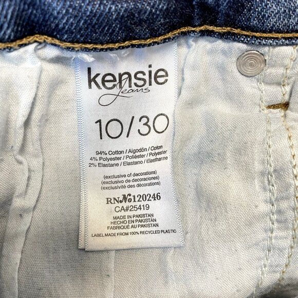 Kensie Jeans Womens 10 Blue Vintage Luxe The Straight Stretch Distressed Denim - Picture 7 of 9